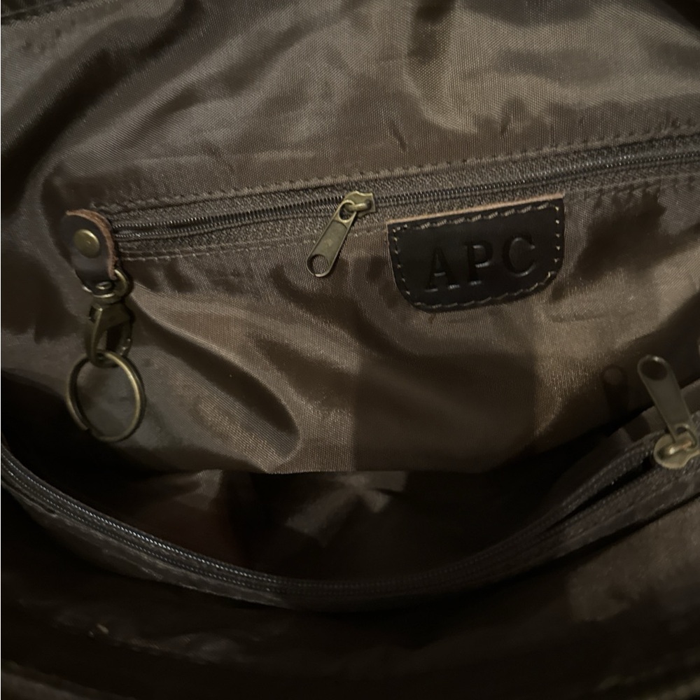 AP.C Vintage Genuine Espresso Brown Superb Quality Leather Travel Tote. - Picture 9 of 9